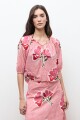 Blusa estampa Malva floral rosado