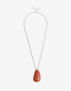 Collares Largos Piedra Collar Largo Piedra - Plateado Plata Cepillada Mate