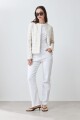 Chaqueta eco cuero con tul crudo