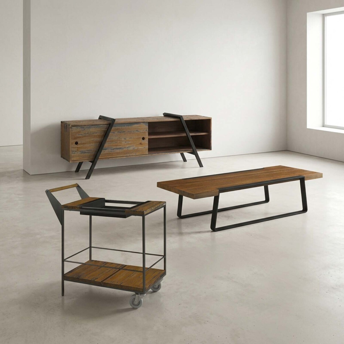 MESA - CENTRAL + RACK + CARRO BAR YORK 