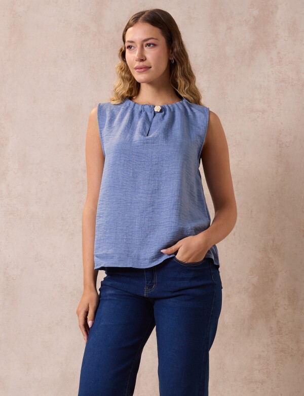 Blusa Keyhole AZUL