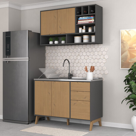 Aereo + Bajo mesada Linea Veneza Grafito/Miel