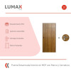 Puerta Desarmada Interior en MDF con Marco y Cerradura Lumax Marrón Claro Diseño Ankara Herraje Plateado
