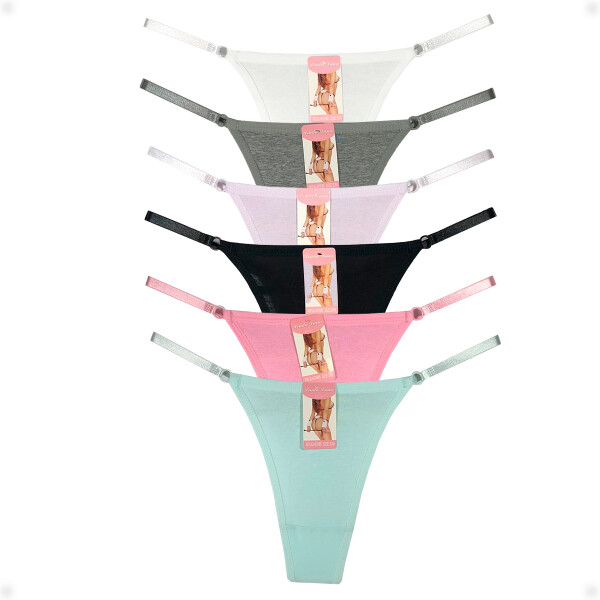 Tanga Colaless Ajustable De Algodón Azul Talla L-XL