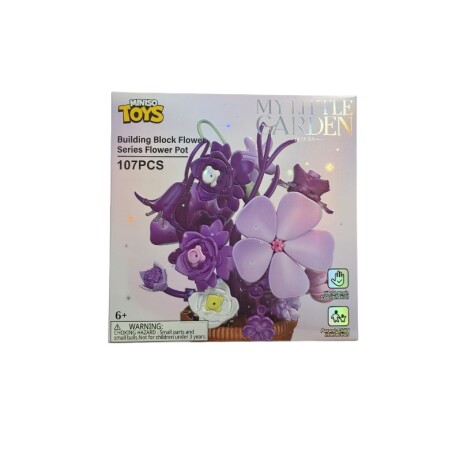 Bloques flor en maceta violeta