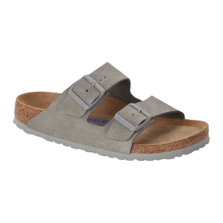 Sandalia Arizona Soft Footbed - Suede Leather - Regular Stone Coin