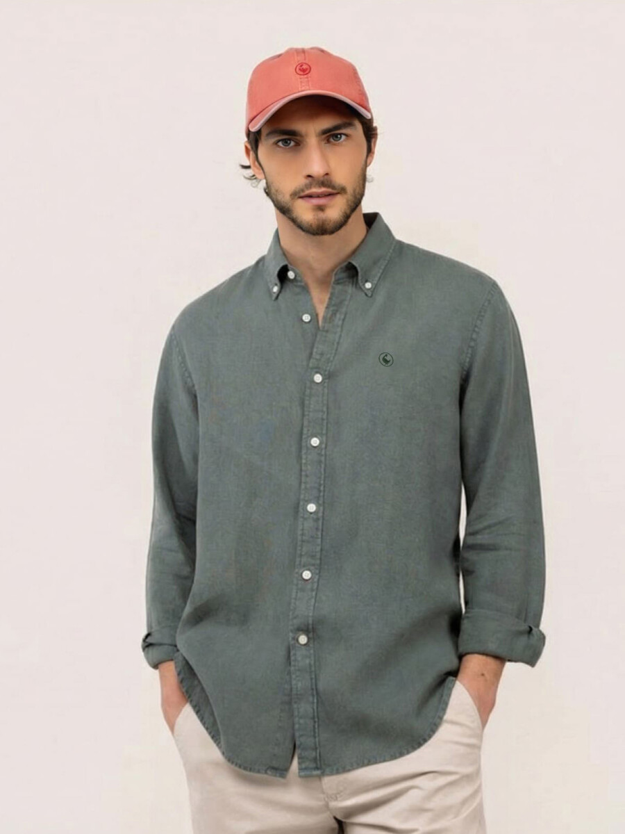 Camisa Lino - Verde Oscuro 
