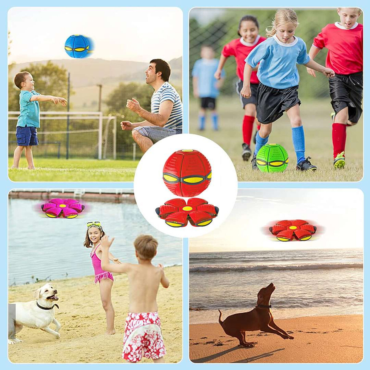 PELOTA MAGICA DISCO VOLADOR LUZ ROJO 