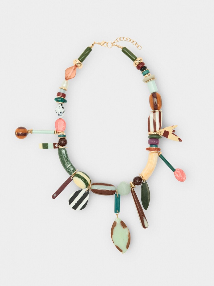 Collar Corto De Cuentas Multicolor multicolor