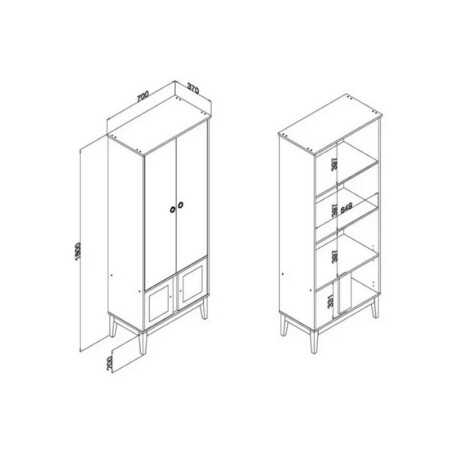 CRISTALERO TRAMA 4 PUERTAS 70 X 1,80 X 37 MIEL OFF WHITE CRISTALERO TRAMA 4 PUERTAS 70 X 1,80 X 37 MIEL OFF WHITE