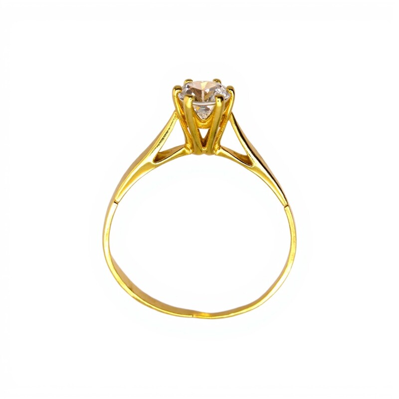 Anillo Solitario-Oro bajo-Piedra Zirconia-AN8064 conpiedra
