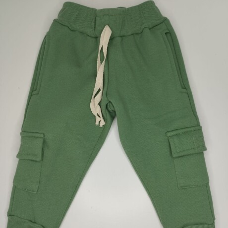 Pantalón Felpa Cargo Verde Pantalón Felpa Cargo Verde