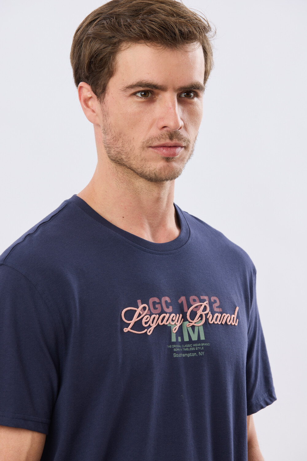 REMERA ESTAMPADA DE ALGODÓN Azul