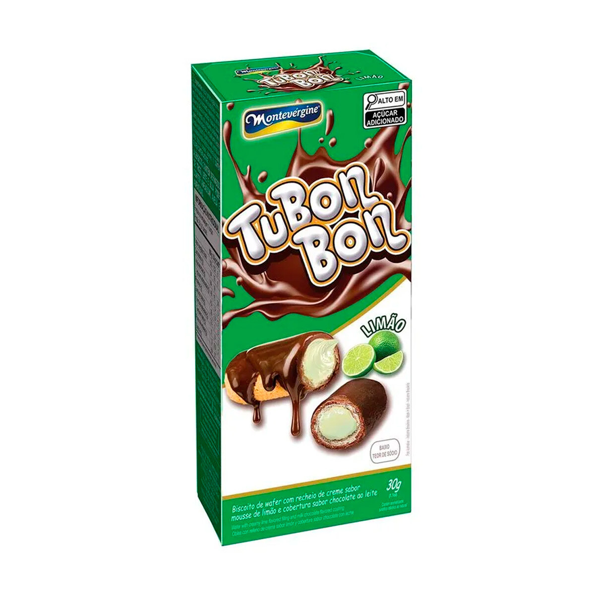 BARQUILLO TUBONBON WAFER RELLENO 30GRS MONTEVERGINE - Limón 