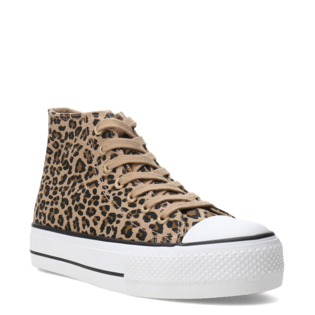 Championes MissCarol Track Tipo Bota Acordonado Con Plataforma Femenino Animal Print