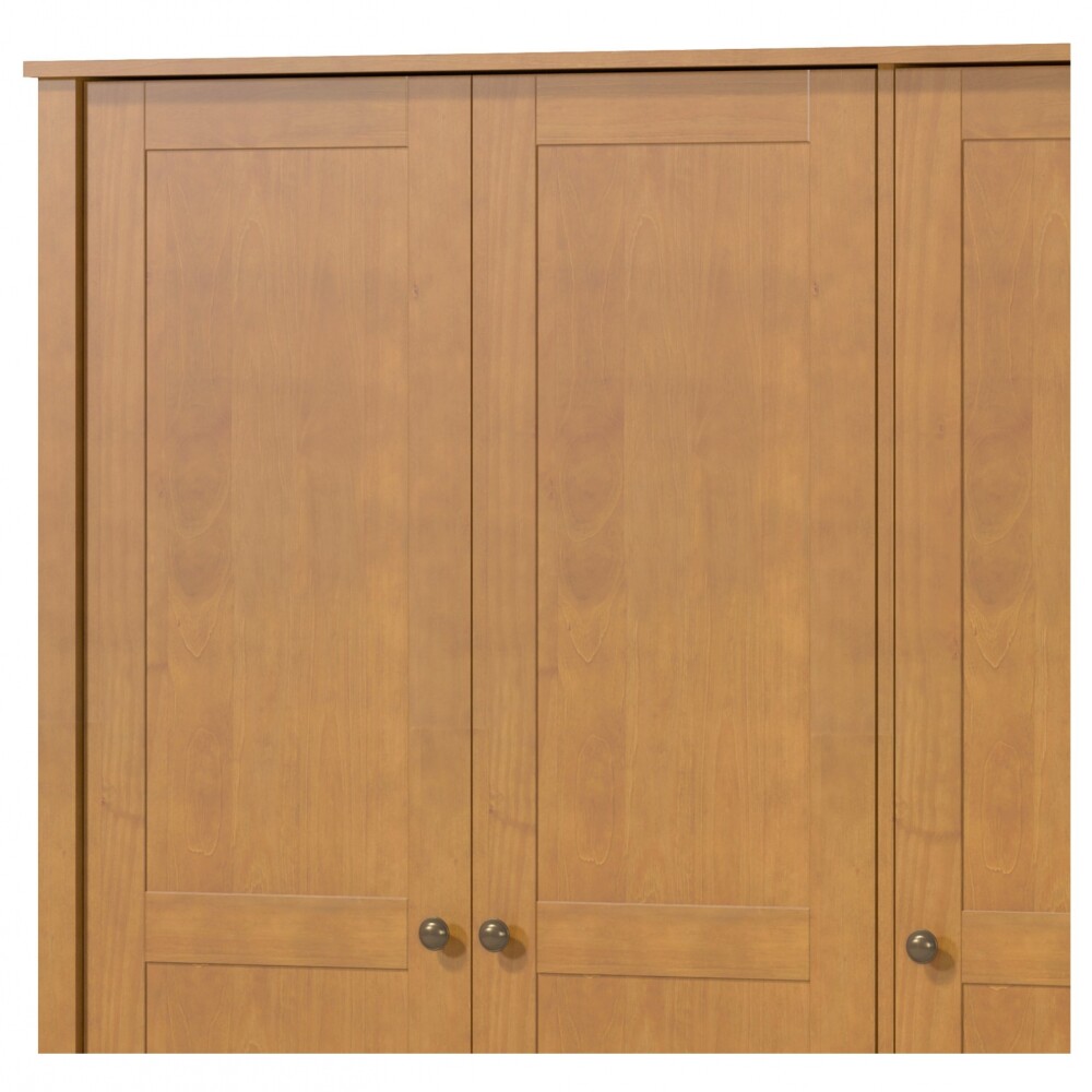 Ropero 3 puertas 2 cajones - Madera maciza - Linea Colonial Marron