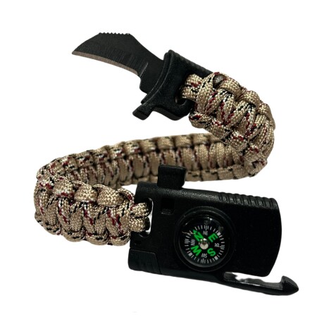 Pulsera de supervivencia 5 en 1 Camo Caqui