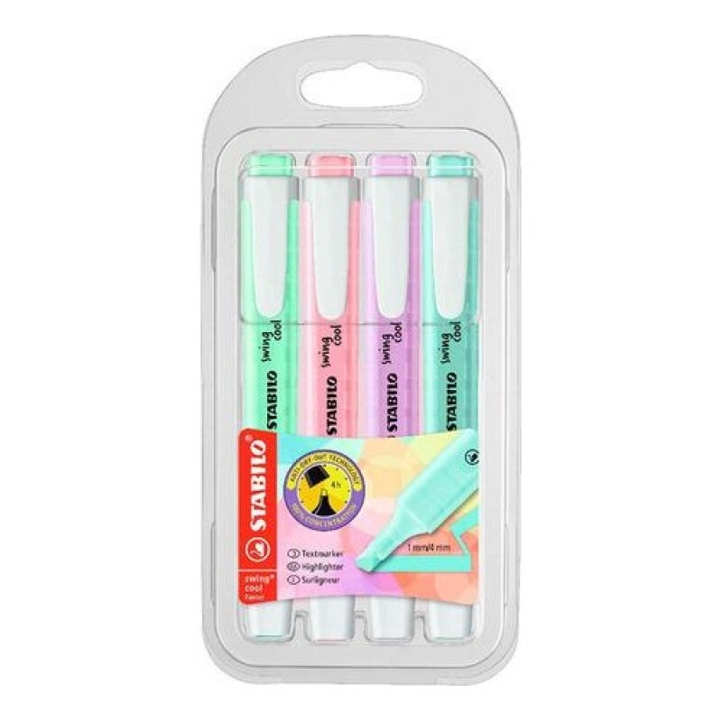 Set 4 resaltadores pastel Stabilo Swing Cool Set 4 resaltadores pastel Stabilo Swing Cool
