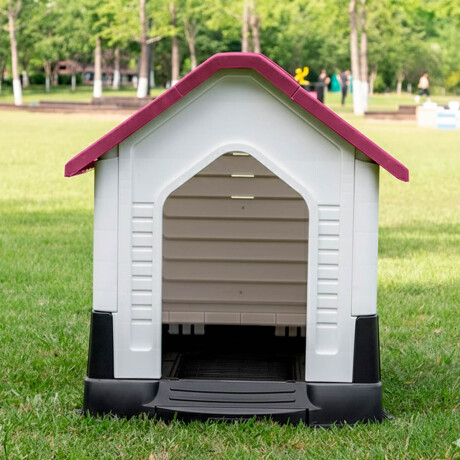 Casa Cucha Mascota Perro L 76x84x69 Resistente + Accesorio Rojo