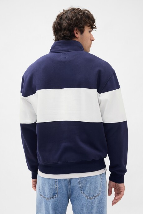 Buzo Deportivo Logo Gap Medio Cierre Hombre New Navy