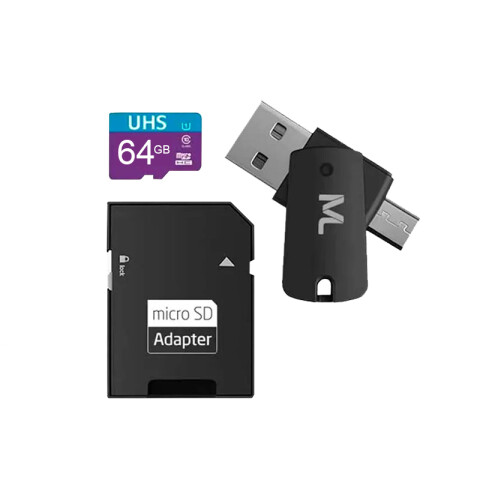 Memoria micro SD 64GB incluye adaptador USB+ Micro USB Unica