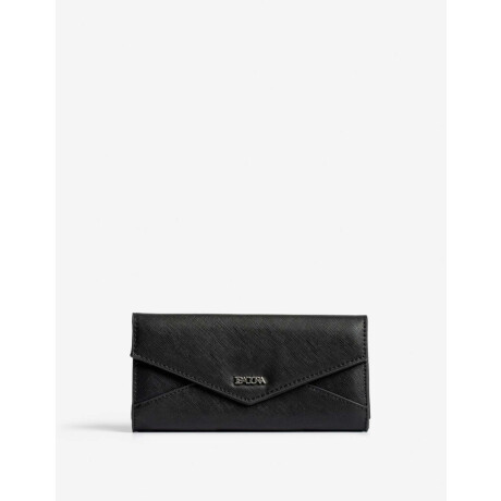 Billetera Fichero Con Solapa Negro