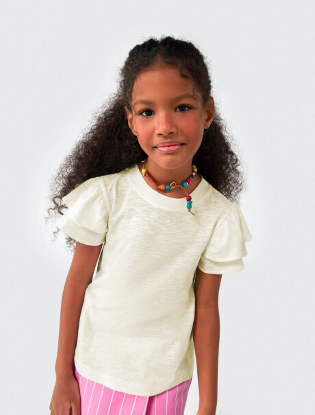 BLUSA INFANTIL CON VOLADOS BEIGE