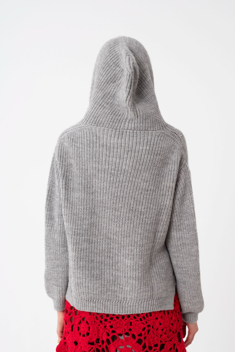 CARDIGAN CON CAPUCHA Gris