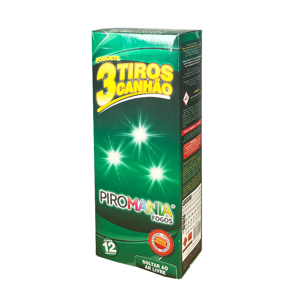 FOGUETA PIROMANIA 3 TIROS FOGUETA PIROMANIA 3 TIROS