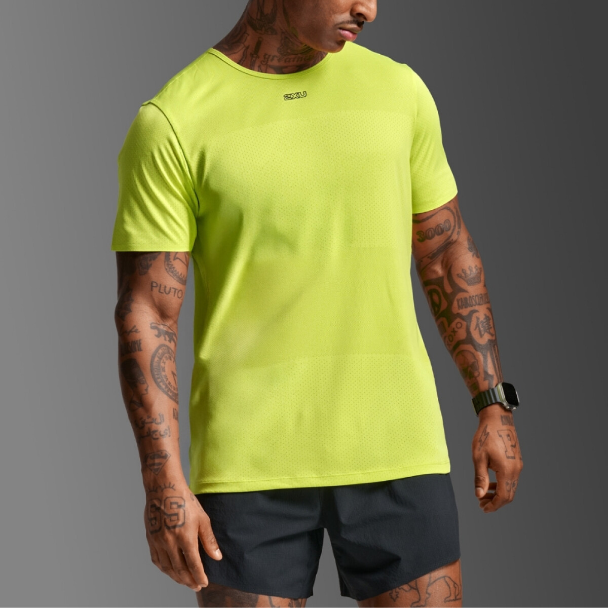 Polo Running Light Speed Tech Tee Hombre - Volt/black Reflective 