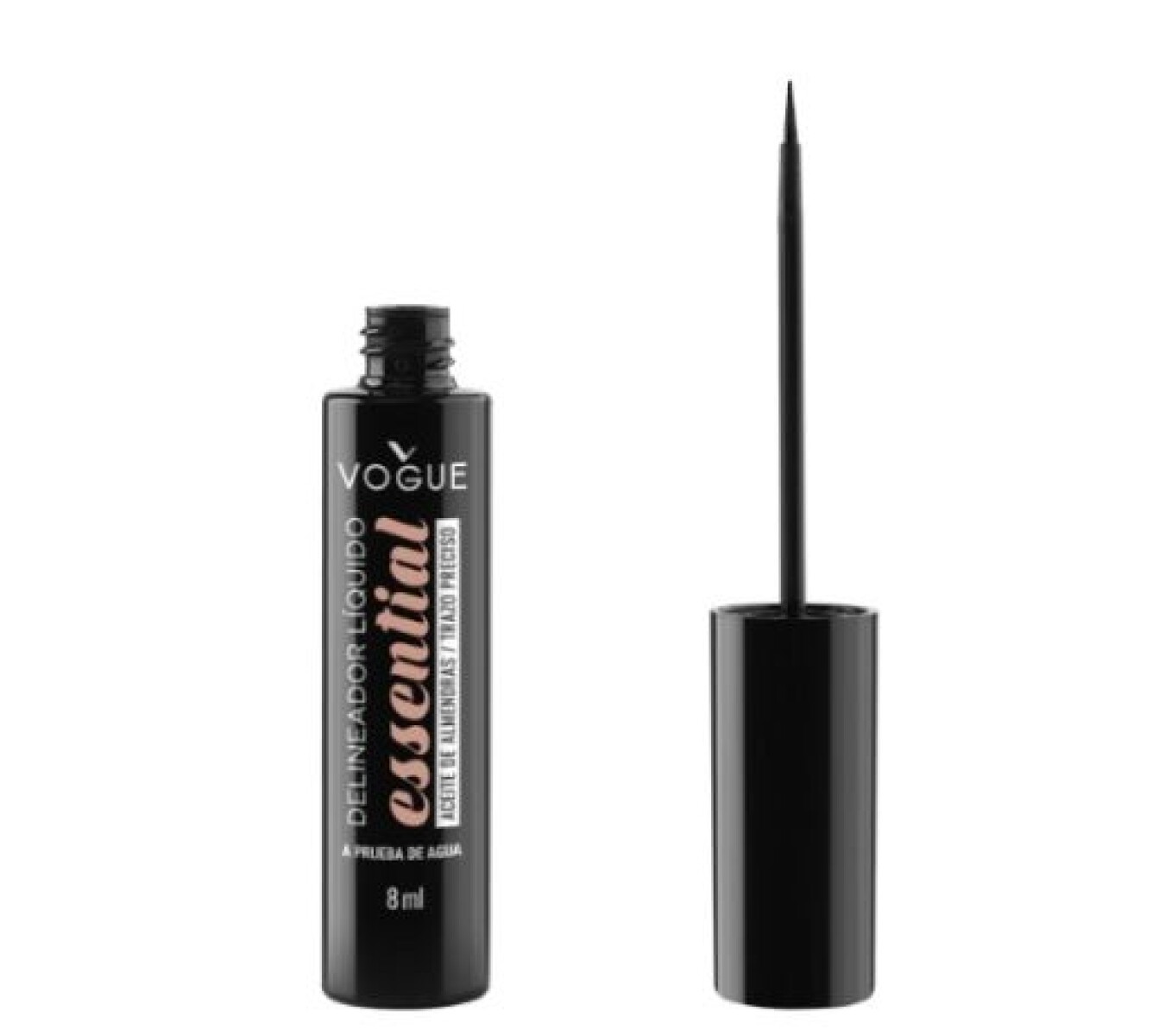 Vogue Delineador de Ojos Essential Líquido Color Negro 8ml – Trazo Intenso y Definido 