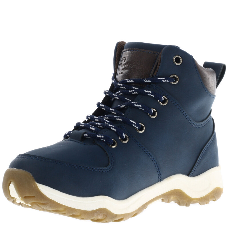 Bota de Niño Croco Kids Botita SANTI acordonada Azul Marino