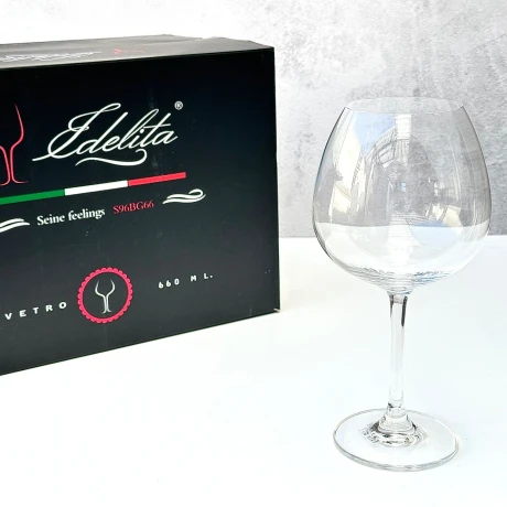 Juego De 6 Copas De Vino Cristal Edelita 660ML Juego De 6 Copas De Vino Cristal Edelita 660ML