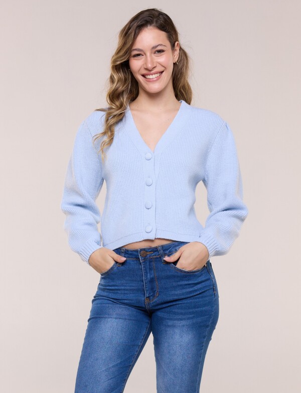 Cardigan Crop Btn Fo CELESTE