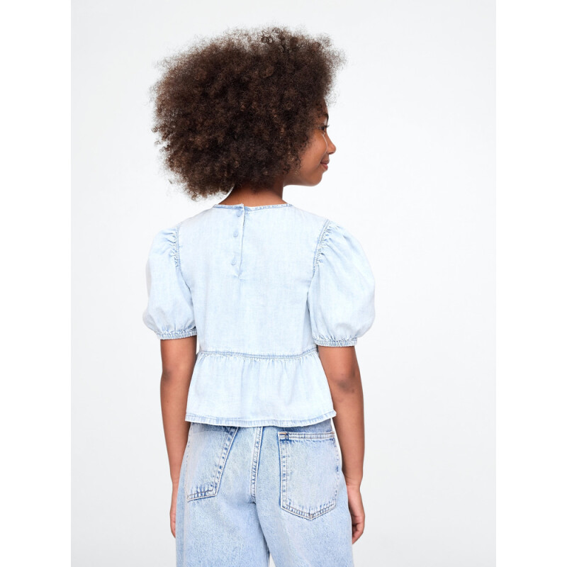 TOP - LT BOW DNM LIGHT WASH