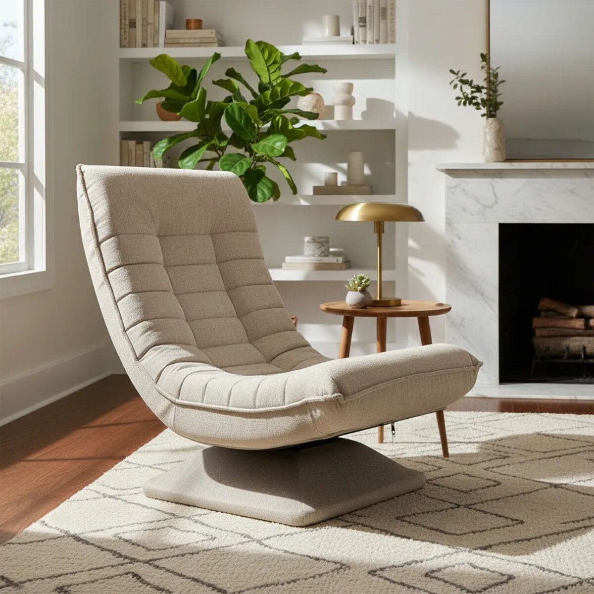 Sillon Reclinable Giratorio Aberdeen - Beige 