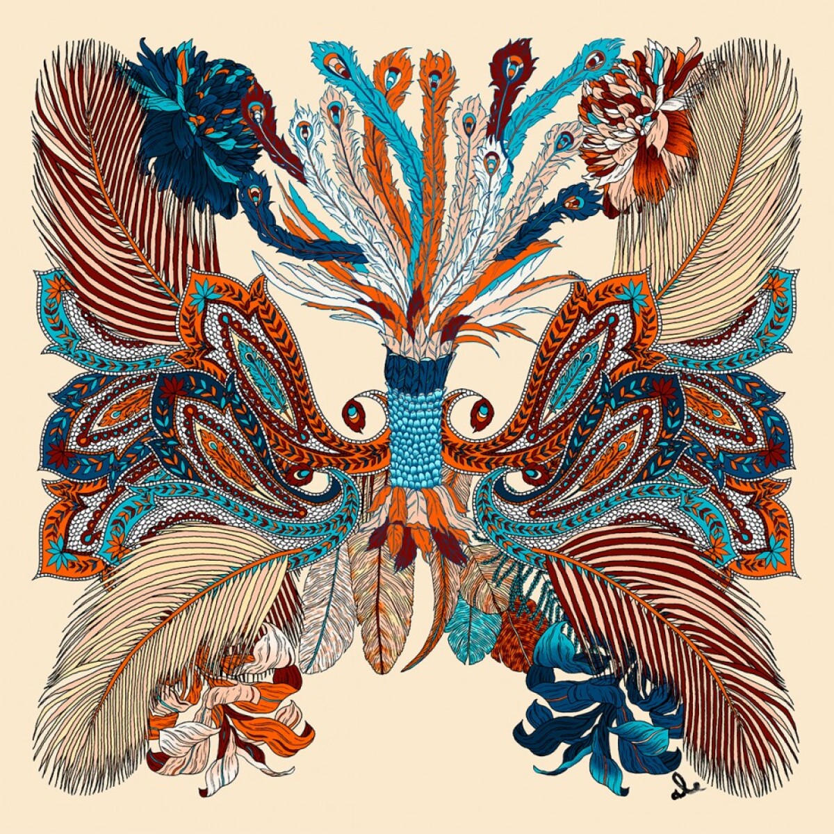 Pañuelo Quetzal (Seda) - Rosa 