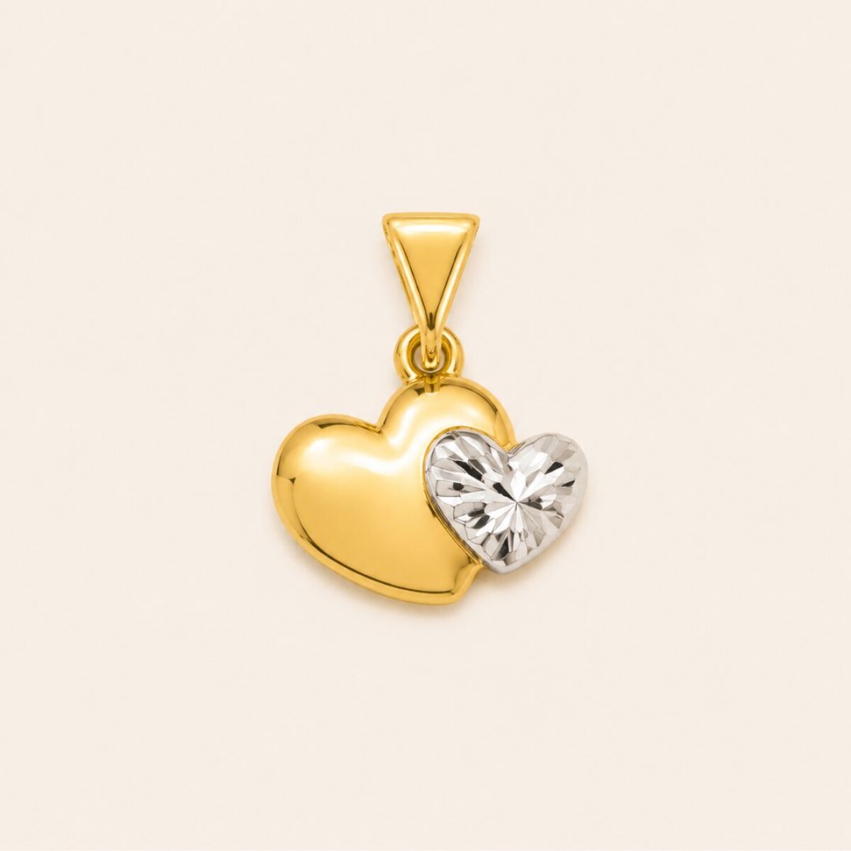 Colgante Corazon Doble - Oro 9k 