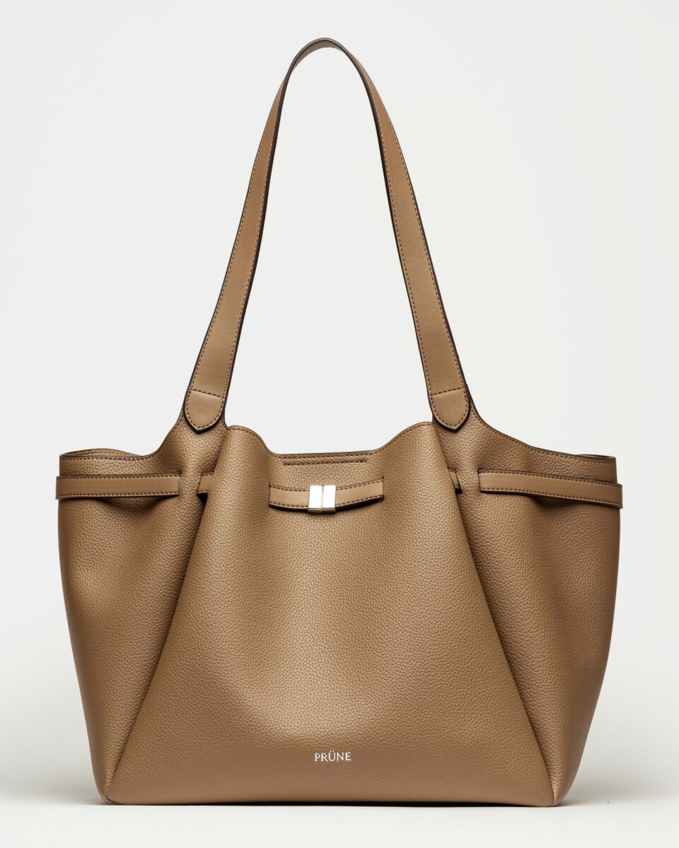 Bolso Marble en efecto cuero graneado - Taupe 