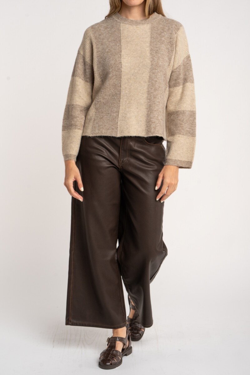 Sweater Rayado Beige Melange