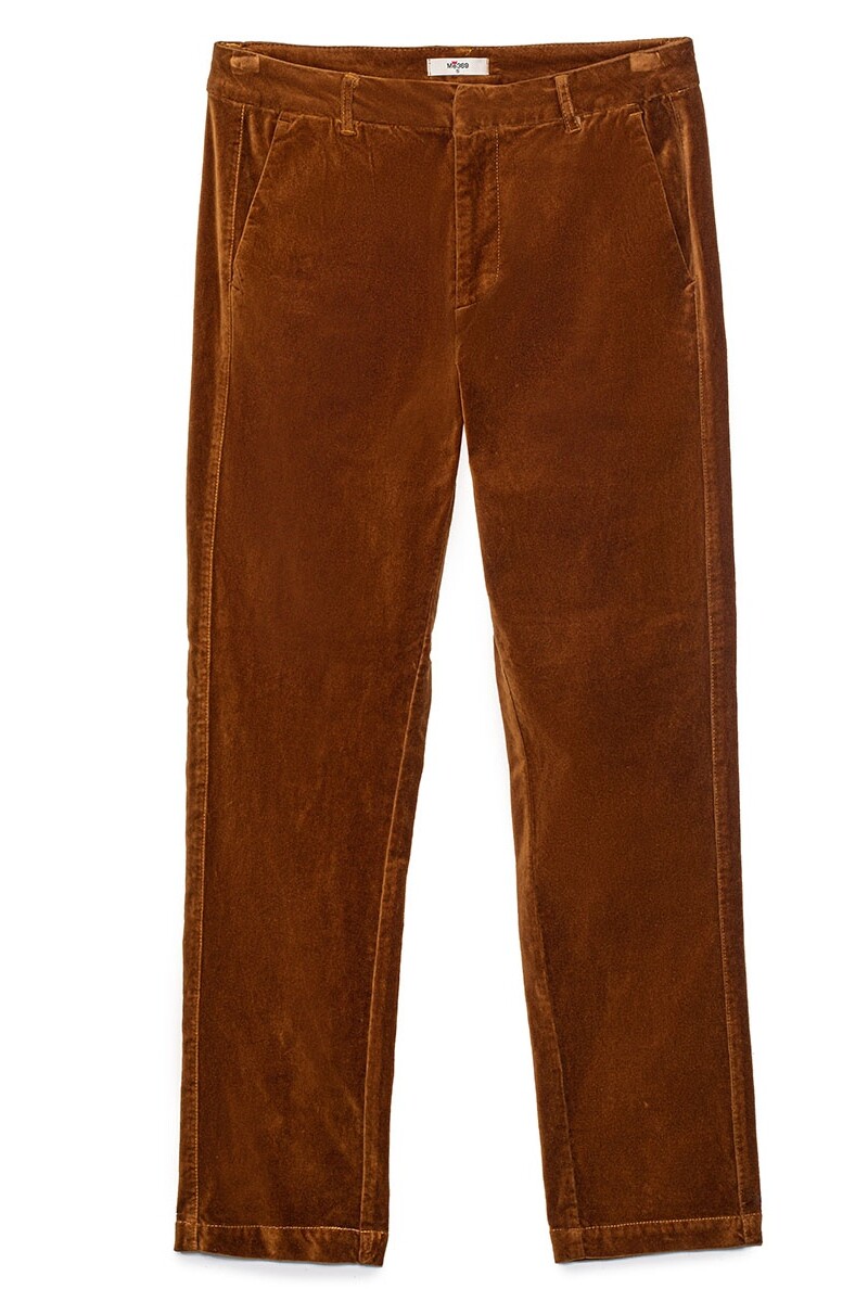 LEONA VELOUR TROUSERS Marron