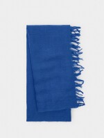 Pashmina De Lana Con Flecos azul