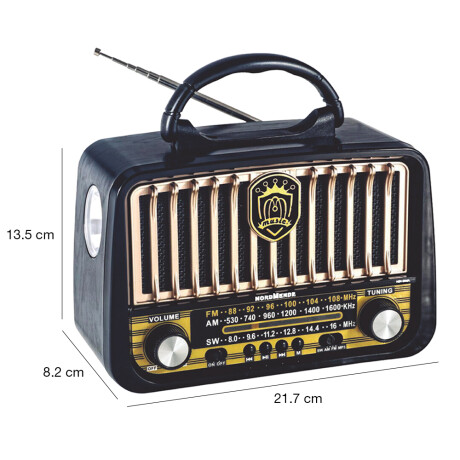 Radio Retro Portátil Linterna Bluetooth Nordmende NRD-RR20L Negro