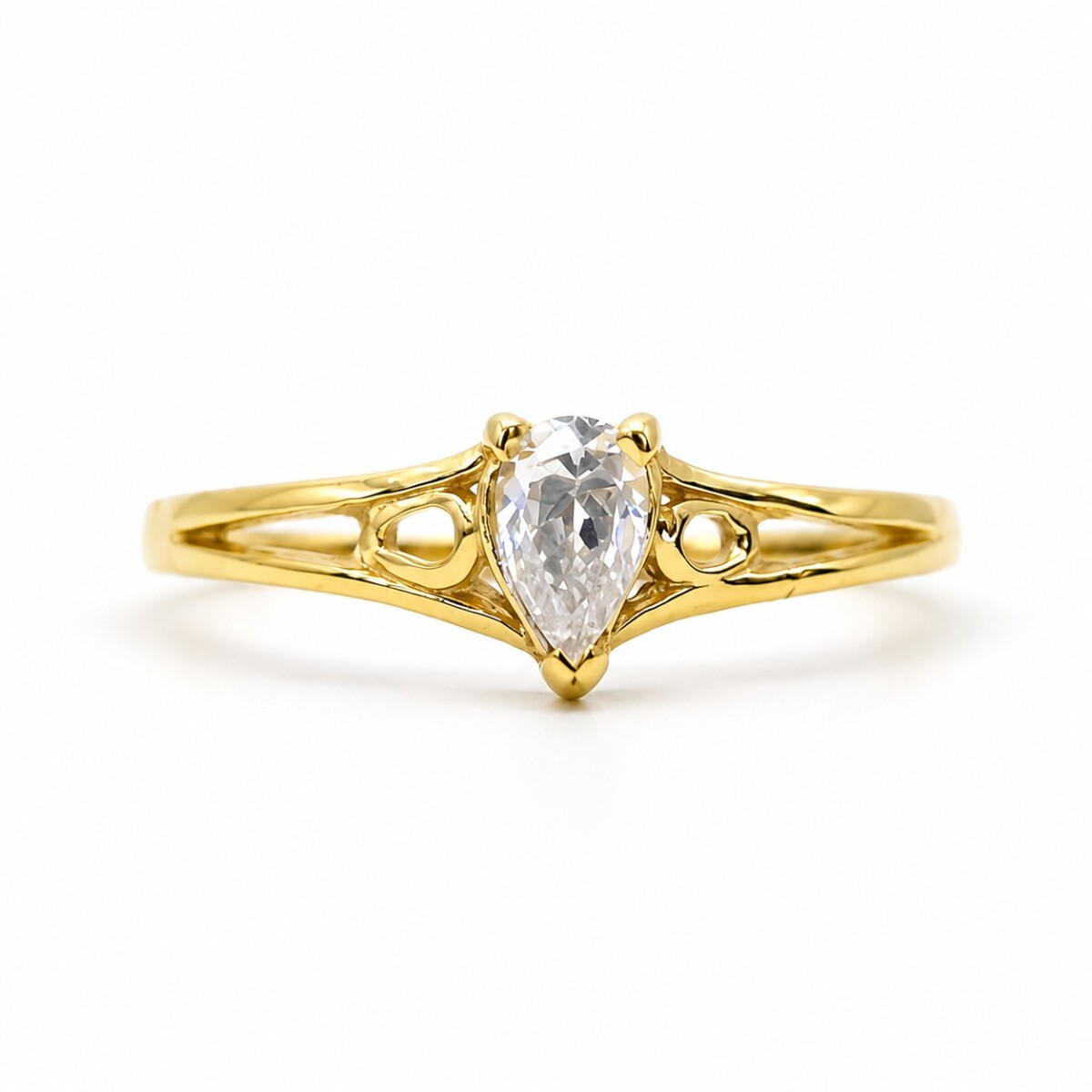 Anillo Solitario Zirconia-Oro Bajo- AN8570 - conpiedra 