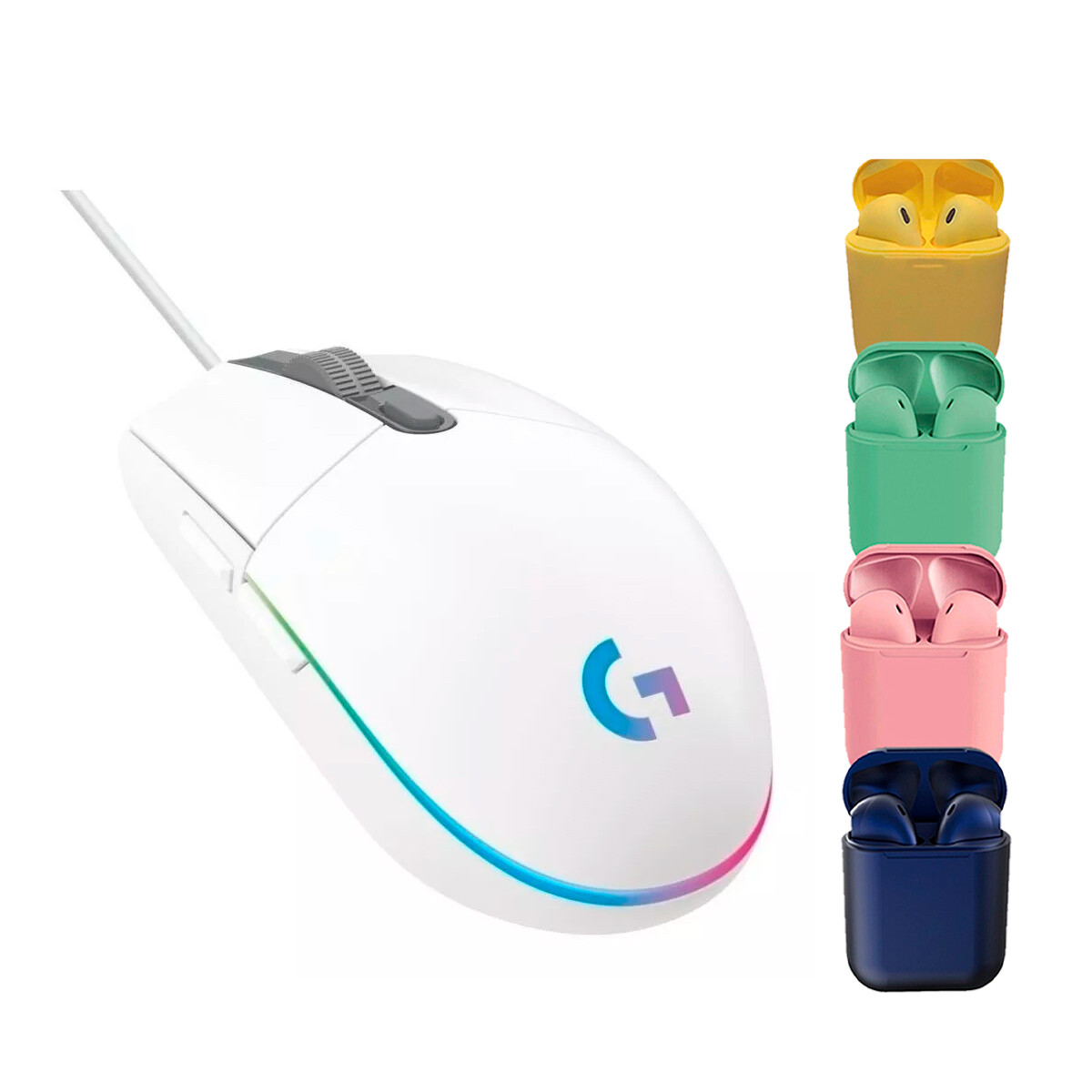 Mouse Gamer Logitech G G Series Lightsync G203 + Auriculares 