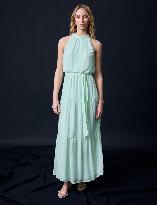 Vestido Maxi Texturizado VERDE