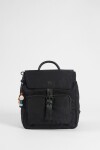 Mochila con tapa y hebilla negro