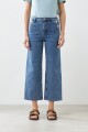 Jean culotte Paulina con botones metálicos jean medio