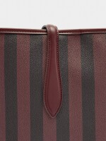 Bolso Shopper A Rayas Con Bolsa Extraíble burdeos