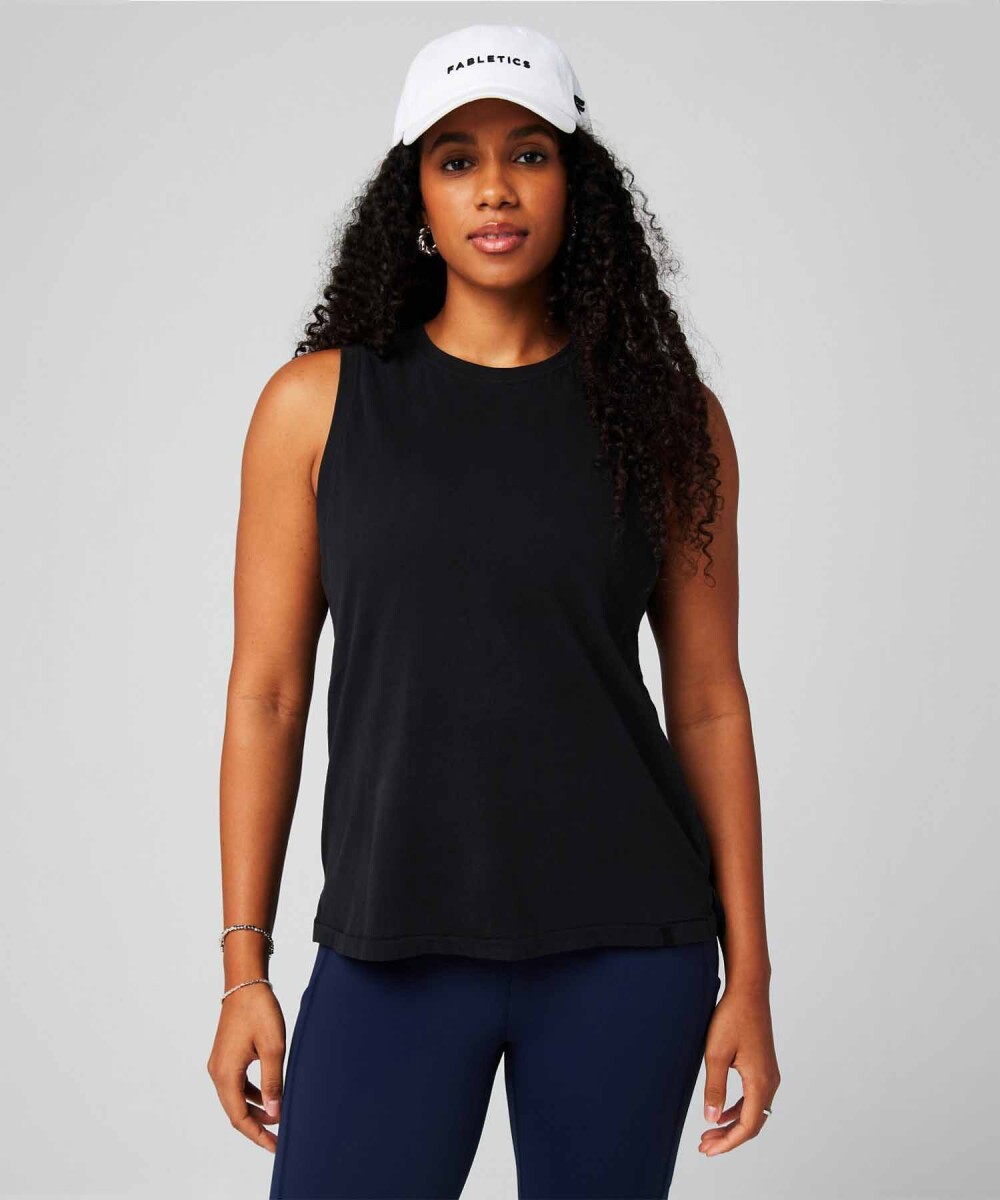Polo Training 100% Cotton Tank Mujer - Black 